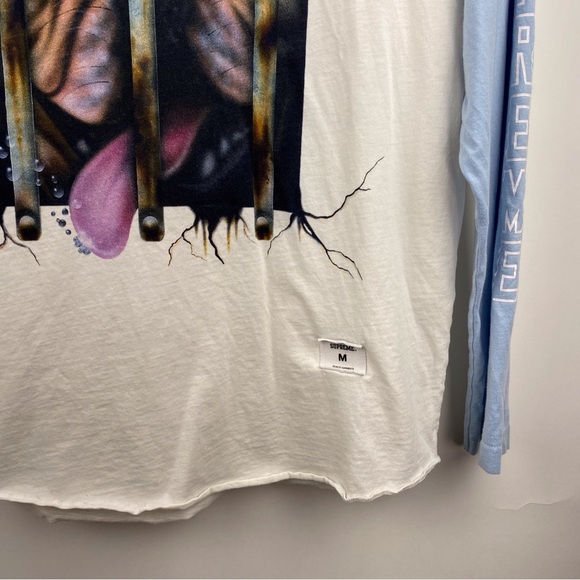 Supreme Dog Raglan Long Sleeve L/S Top Shirt Blue Size Medium Mario Ayala - Picture 11 of 16